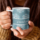 Recherche de motif floral turquoise tasses Jolie