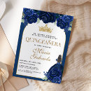 Search for royal blue gold quinceanera invitations 15th birthday party
