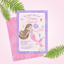 Search for brown hair invitations Mermaid