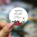 Search for bridal shower winter stickers Poinsettia