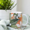 Search for green white orange mugs Floral pattern