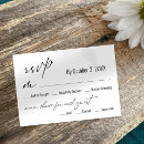 Search for menu choices wedding rsvp cards Black and white