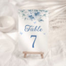 Search for floral table cards Dusty blue