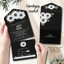 Search for anemone wedding invitations Black and white