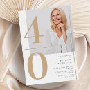Search for photo 40th birthday invitations Gold