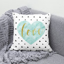 Search for gold heart pillows Typography