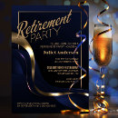 Search for blue gold retirement invitations Chic