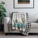 Search for blue and white check gingham blankets Farmhouse