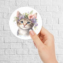 Search for watercolor cat stickers Flowers