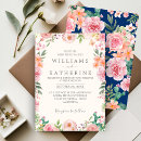 Search for navy blue peach wedding invitations Watercolor