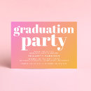 Search for pink orange graduation invitations High school