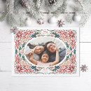 Search for oval christmas cards Red and green