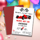 Search for red race car invitations Start your engines