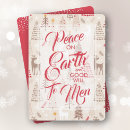 Search for peace on earth christmas cards Red