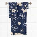Search for blue flowers bath towels Retro
