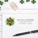Search for clover return address labels Watercolor