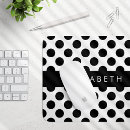 Recherche de pois noir tapis souris Monogramme