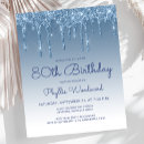Search for milestone birthday invitations blue