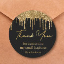 Search for black gold glitter thank you stickers Modern