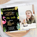 Search for flamingo and pineapple invitations For kids