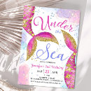 Search for mermaid 2nd birthday invitations Glitter