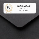 Search for gold monogram return address labels White and gold