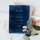 Recherche de bleu marine mariage invitations Aquarelle