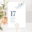 Search for navy blue numbers table cards Calligraphy
