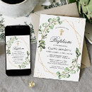 Search for foliage christening invitations Boy