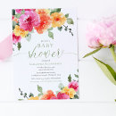 Search for colourful flowers baby shower invitations Vibrant colours
