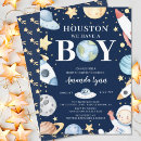 Search for outer space 4x5 invitations Rocket
