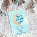 Search for over the moon invitations Gold glitter moon