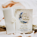 Search for navy blue gold baby shower invitations Moon