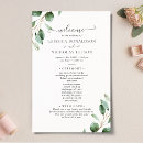 Search for greenery wedding programs Watercolor eucalyptus