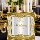 Search for golden frame wedding invitations White