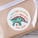 Search for thank you party favour stickers Dinosaur