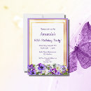 Search for purple white birthday invitations Floral
