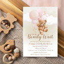 Search for pink and brown baby shower invitations We can bearly wait