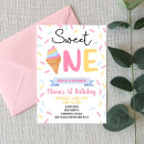 Search for ice cream 1st birthday invitations Sweet one