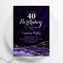 Search for purple and silver birthday invitations For her