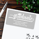 Search for graduation return address labels Calligraphy script