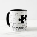 Search for puzzle piece mugs Illustration