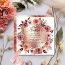 Search for watercolor flowers christening invitations Glitter