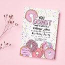 Search for pink doughnut birthday invitations Typography