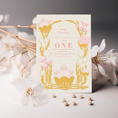Search for gold 1st birthday invitations Botanical