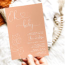 Recherche de peach baby shower invitations Moderne