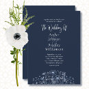 Search for navy blue and white wedding invitations Qr code