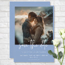 Search for dusty blue wedding save the dates Calligraphy script