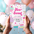 Search for ice cream 2nd birthday invitations Pink