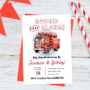 Recherche de fire truck anniversaire invitations Rouge